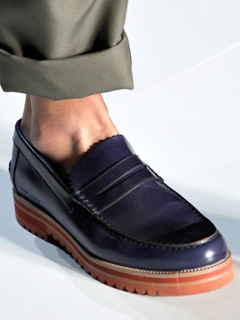 Marc Jacobs Navy Distressed Loafers in Size 9